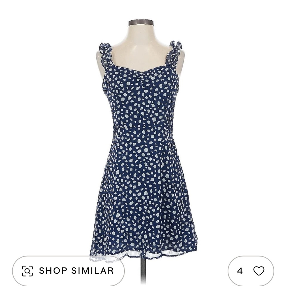 Nordstrom Blue and White Polka Dot Mini Dress